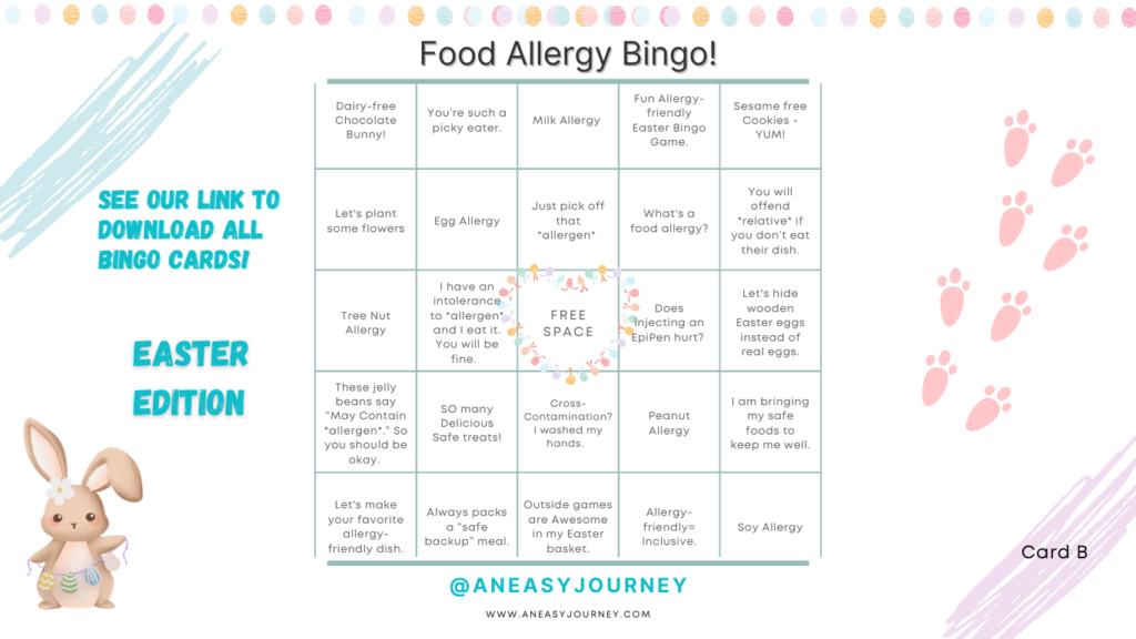 Let's play & learn about Food Allergies with a game of Bingo!