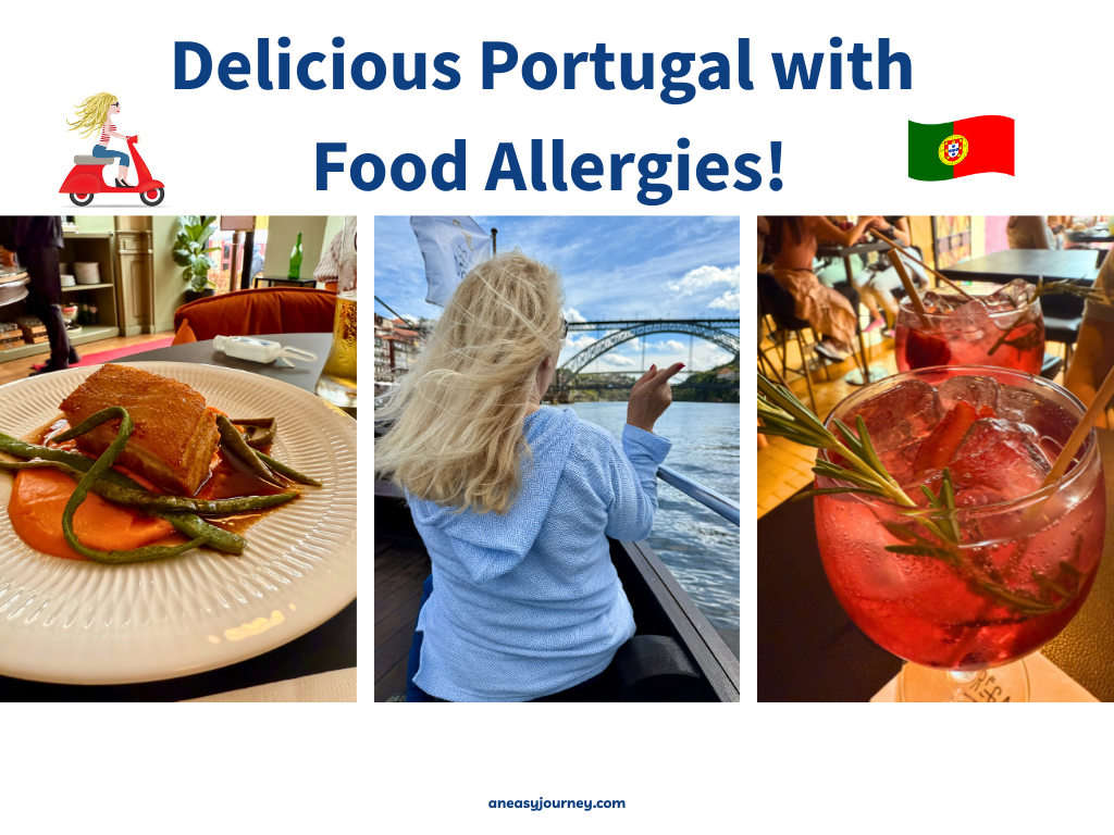 Cindi enjoying a sail on Porto's Duoro River & all food allergy friendly food!