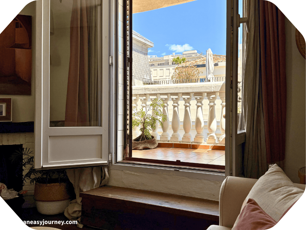 Stunning view from our Airbnb rental in Madrid with Food Allergies!