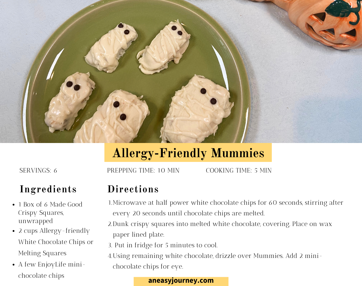 Allergy-friendly Mummies - only 3 ingredients.
