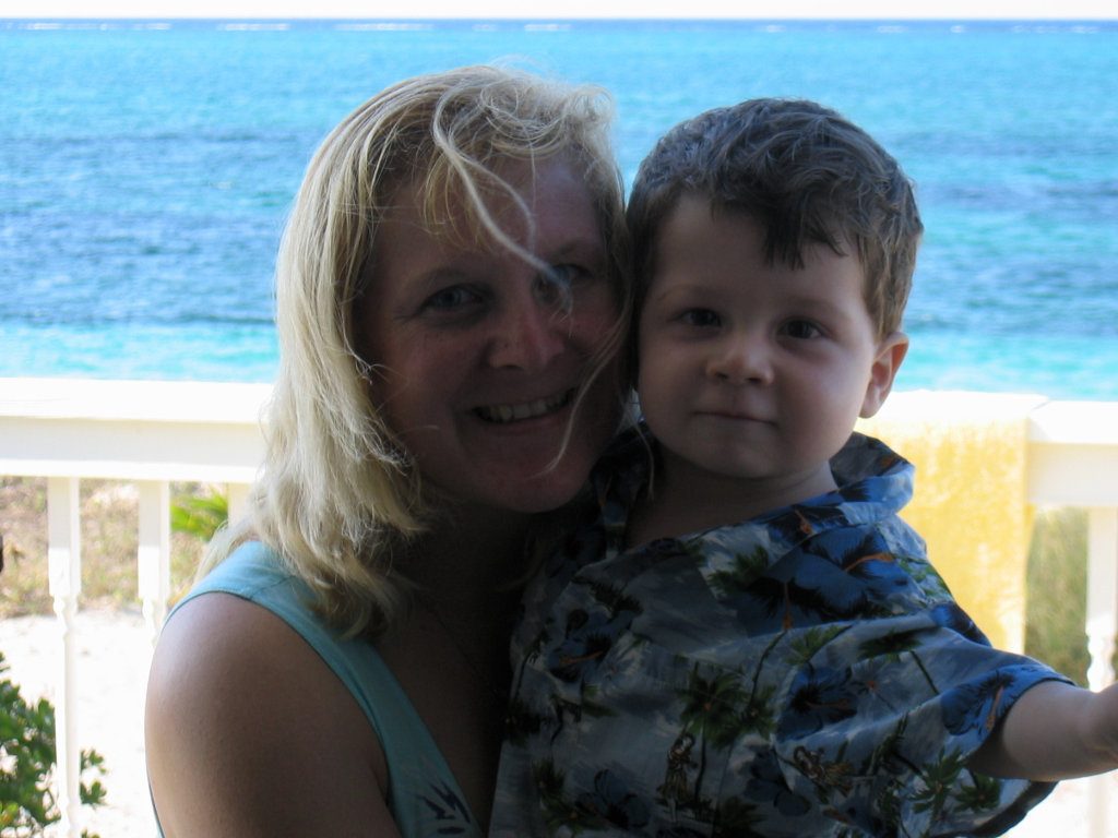 Photo of mother and son together in the Caribbean